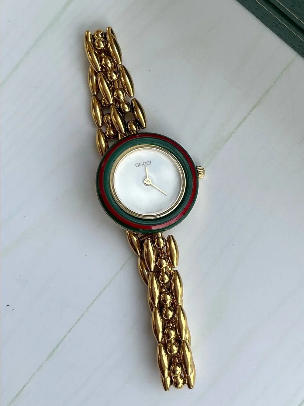 Gucci Gold Bracelet Watch with Interchangeable Colorful Bezels🔥🔥🔥